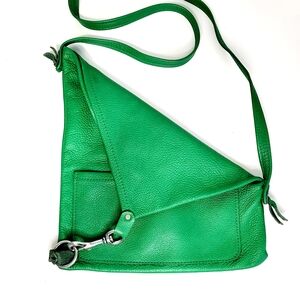 Green Leather Crossbody Bag - Women
